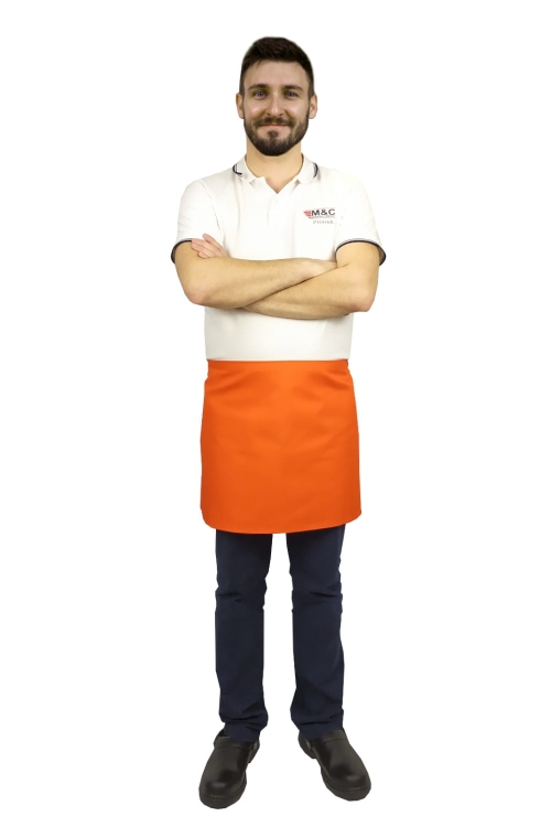 Orange Kellnerschürze 40 cm lang