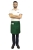 Grüne Kochschürze für Barkeeper, 50 cm lang.