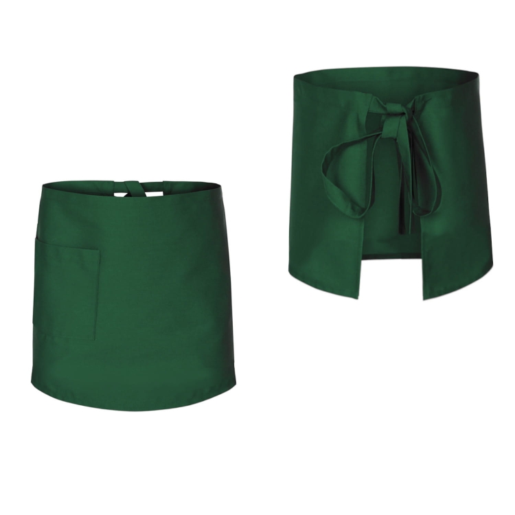 Grüne Kellnerschürze mit einer Länge von 50 cm.