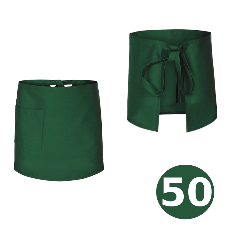 Lange grüne Bartender-Schürze 50 cm