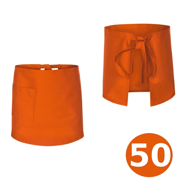 50 cm lange orangefarbene Bartender-Schürze
