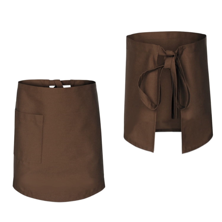 Braune Kochschürze mit einer Länge von 60 cm