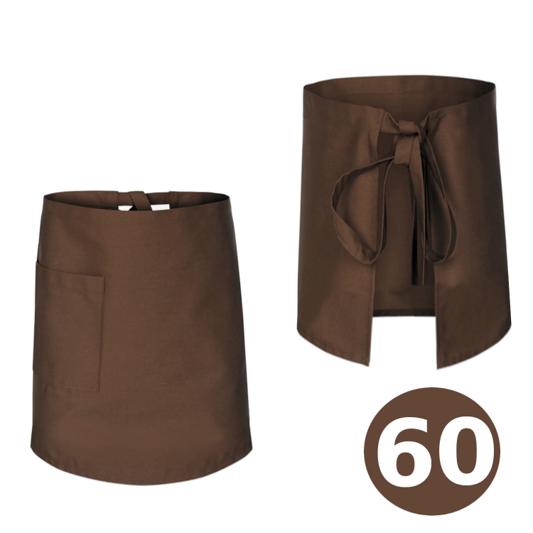 Braune Kochschürze für Kellner 60 cm