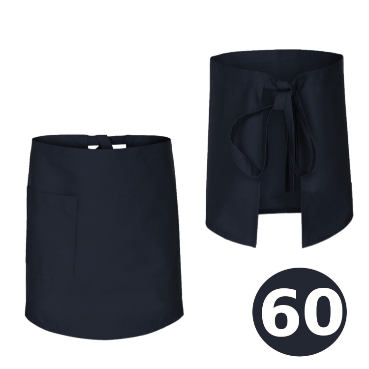 Lange blaue Bar-Schürze 60cm