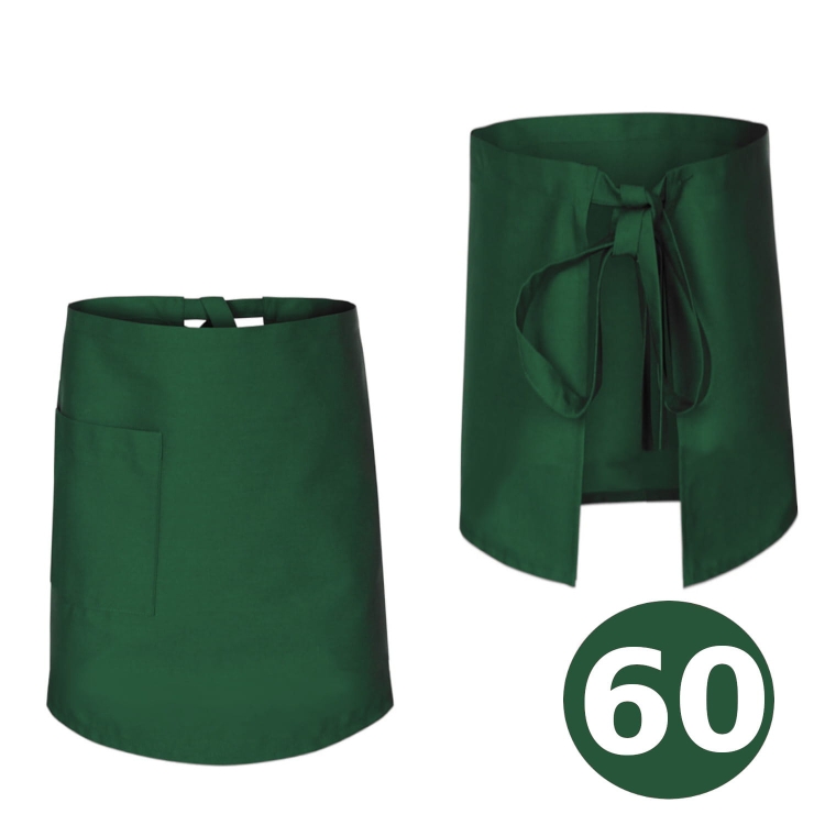 Länge 60 cm grüne Koch-Servier-Schürze für Kellner und Barkeeper.