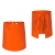 Kochschürze orange, Länge 60 cm