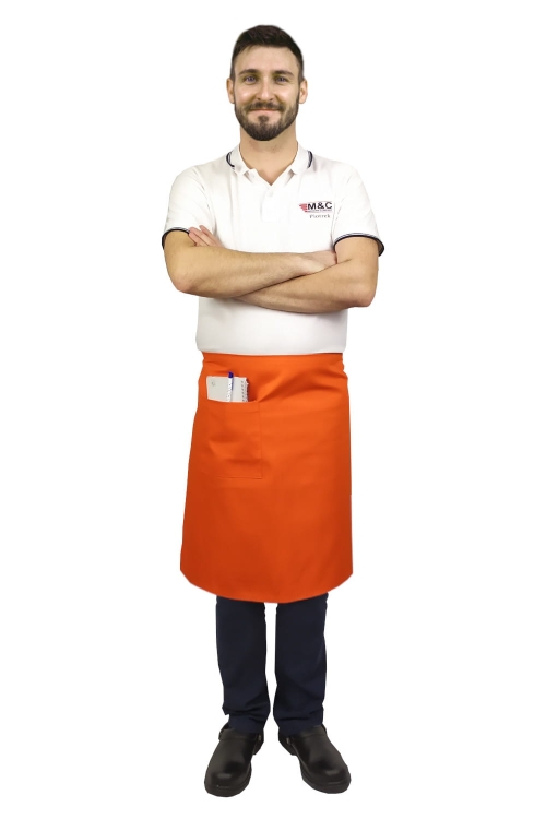 Orange Kellnerschürze 60 cm lang