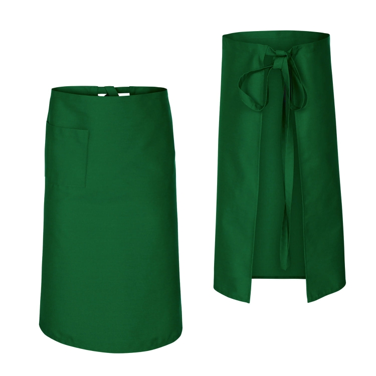 Grüne Kochschürze für Kellner und Barkeeper, Länge 75 cm