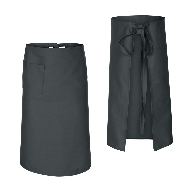 Kochschürze Barkeeper grau, 75 cm lang
