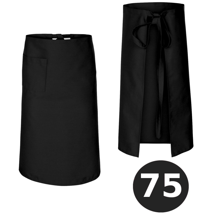 Schwarze Bar-Serviette, Länge 75 cm