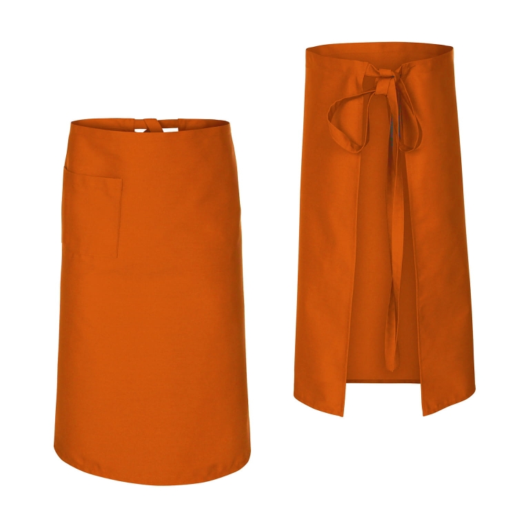 Orange Kochschürze für Kellner, Länge 75 cm
