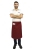 Bordeaux-farbene Kellnerschürze, 75 cm lang, Kochschürze.