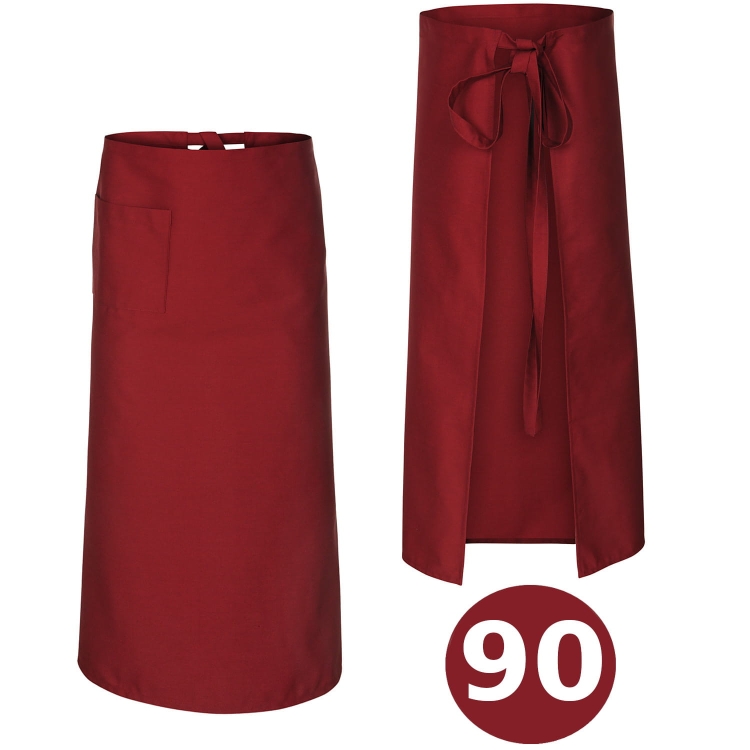 Bordeauxfarbene Kochschürze, 90 cm lang