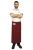 Bordeaux-farbene Kellnerschürze, Länge 90 cm