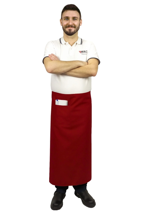 Rote Kellnerschürze mit einer Länge von 90 cm