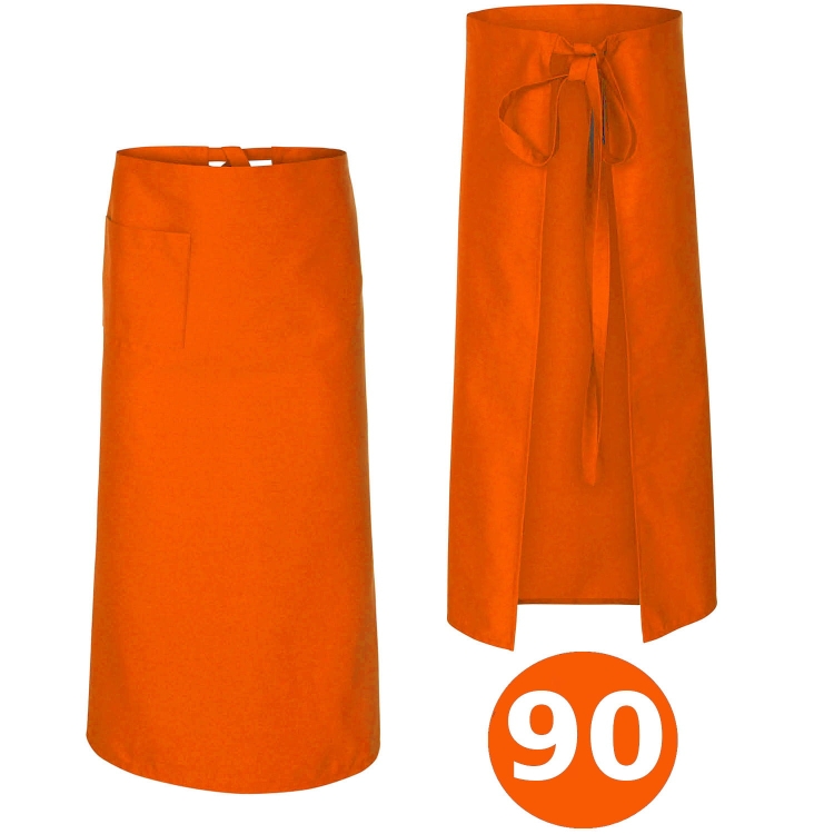 Orange Kochschürze für Kellner, Länge 90 cm