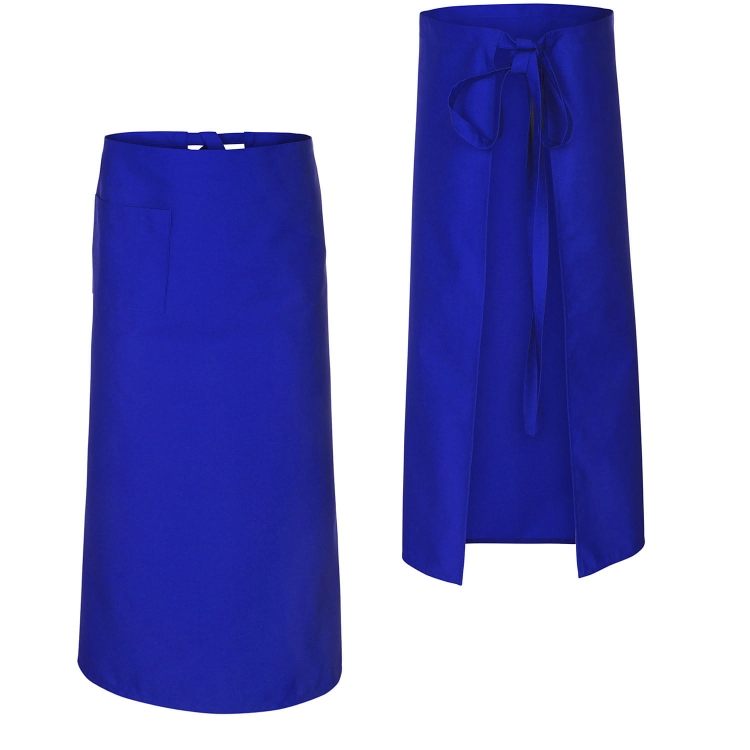 Lange bartender Schürze in Kornblumenblau 90 cm