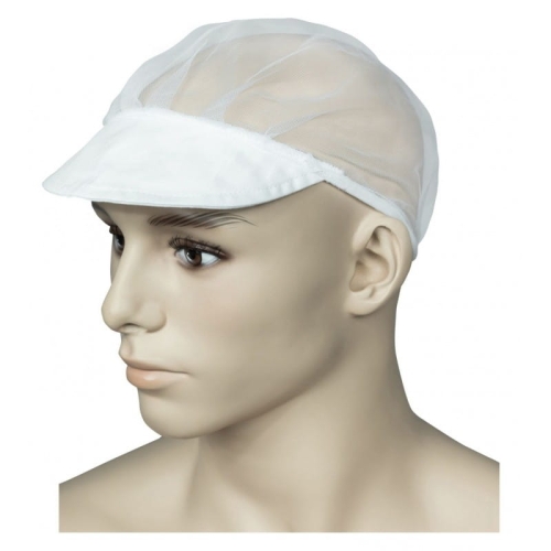 Weiße Tüll-Cap mit Schirm
