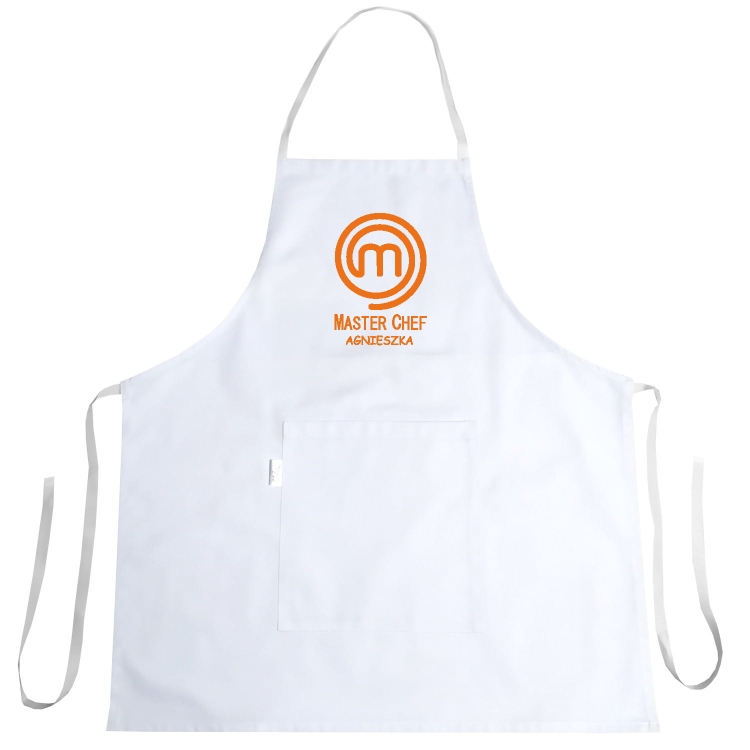Schürze mit dem Aufdruck MASTER CHEF und Namen