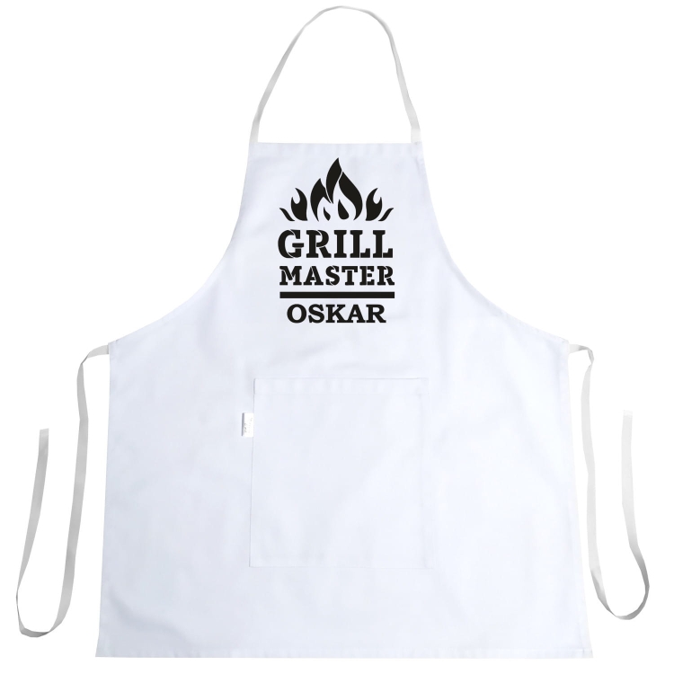 Küchenschürze mit Aufdruck Grill Master + dein Text