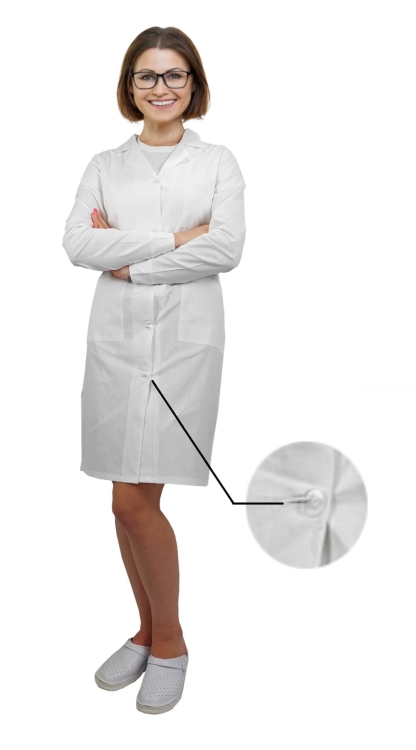 Damenlaborjacke mit Knöpfen