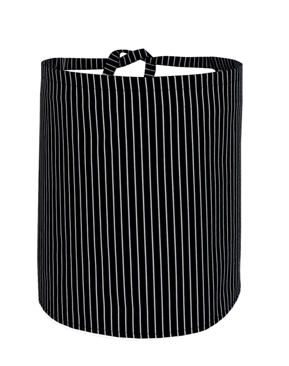Schwarze Kellnerschürze mit weißen Streifen