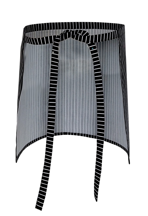 Schürze schwarz mit weißen Streifen