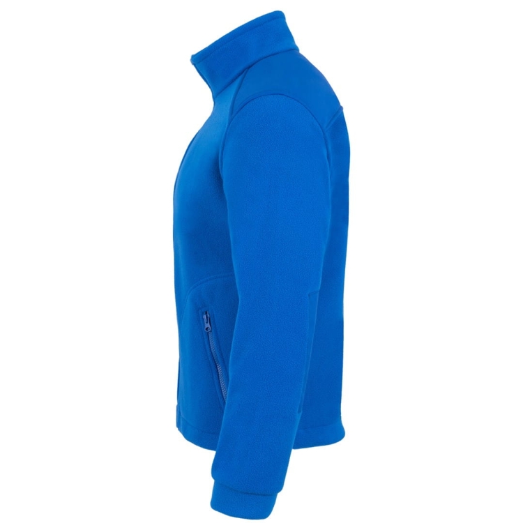 Königsblaue Fleecejacke mit robuster Konstruktion.