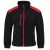 Schwarzer Fleece-Pullover mit roten Einsätzen