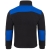 Medizinischer Fleece-Pullover mit kornblumenblauen Einsätzen in Schwarz.