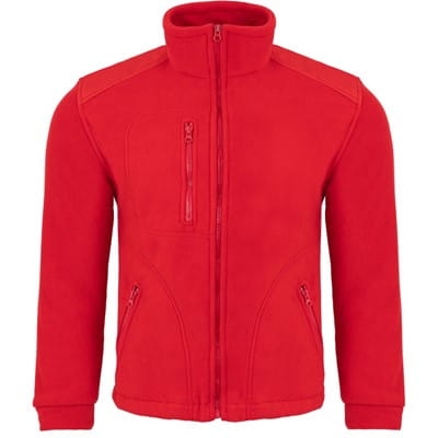 Roter Fleece-Pullover