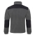 Schwarze Einsätze in einem grauen Fleece-Pullover