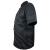 Herrenkochjacke mit orangefarbener Paspel in Schwarz.