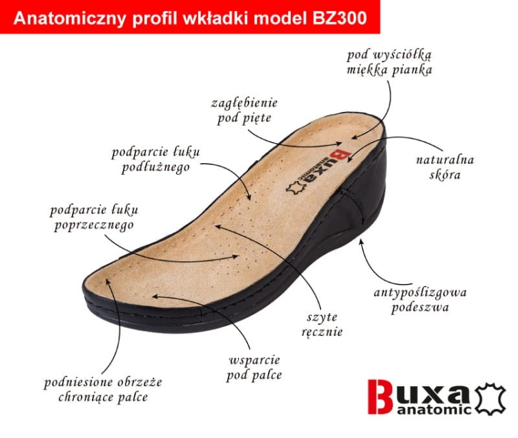 Skórzane klapki medyczne anatomiczne beżowe