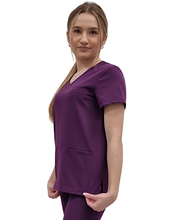 Damska bluza medyczna fioletowa BASIC PREMIUM