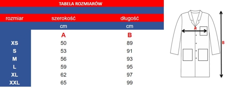 Damski fartuch roboczy krótki rękaw w kolorze czerwono białym
