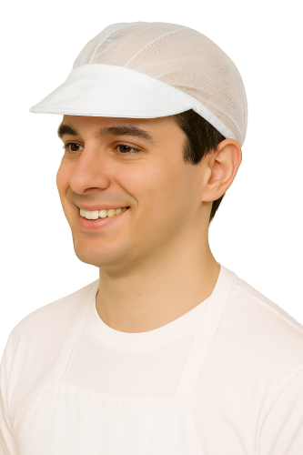 Weißes Tüllcap mit Schirm