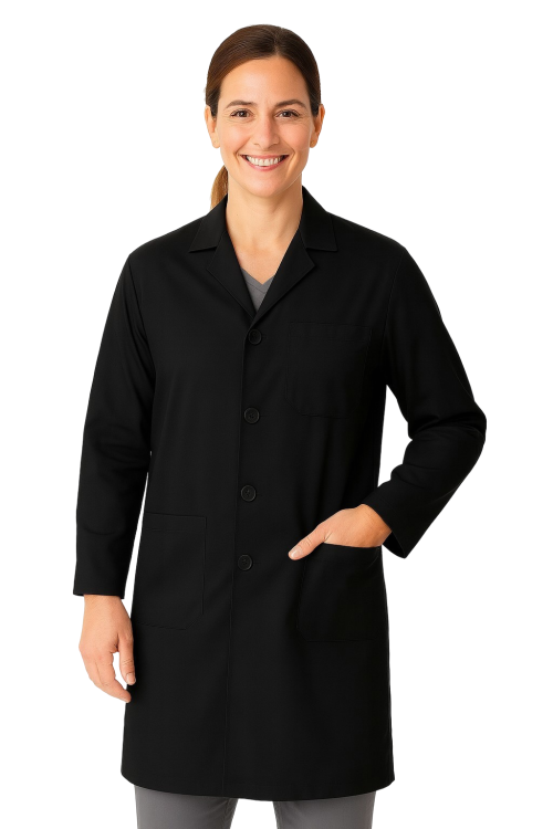 Fartuch laboratoryjny damski w kolorze czarnym