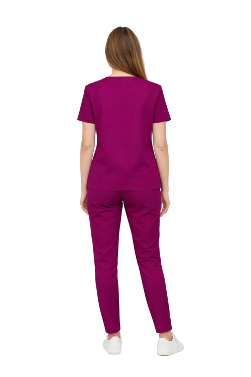 Kolor purpurowy komplet medyczny damski BASIC PREMIUM