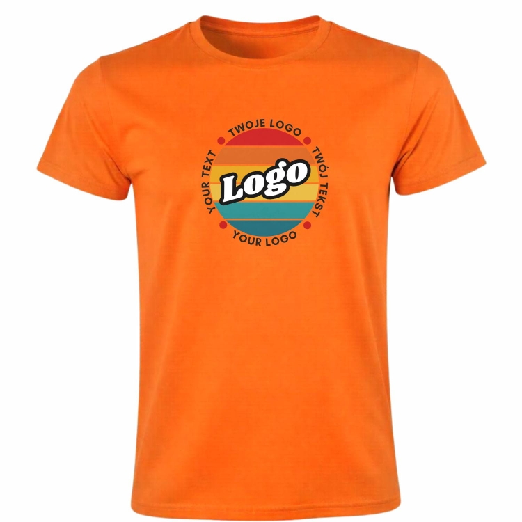 T-shirt koszulka pomarańczowa personalizowana Twój własny nadruk logo kreator online przód.jpg