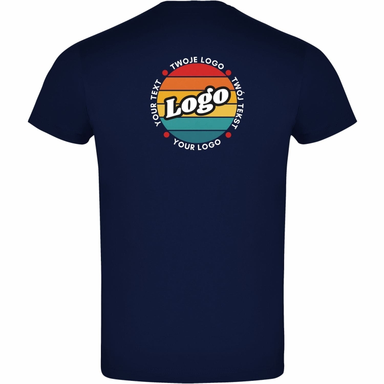 T-shirt koszulka granatowa personalizowana Twój własny nadruk logo kreator online tył.jpg