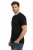 T-shirt męski krótki rękaw 100% bawełna kolor czarna widok z boku.png