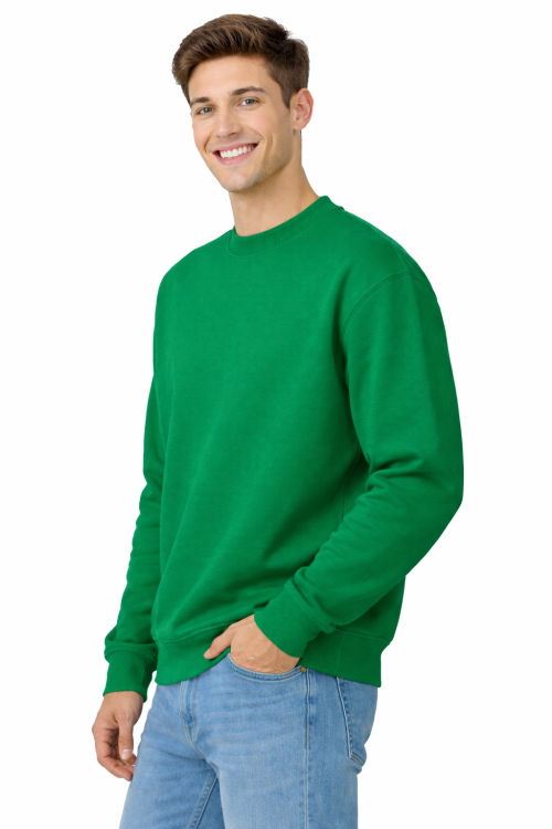 Zielona bluza sportowa męska z długim rekawem widok z boku.png
