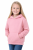 Bluza sportowa z kapturem i długim rękawem dziecięca dla chłopca i dziewczynki różowa widok dziewczynki.png