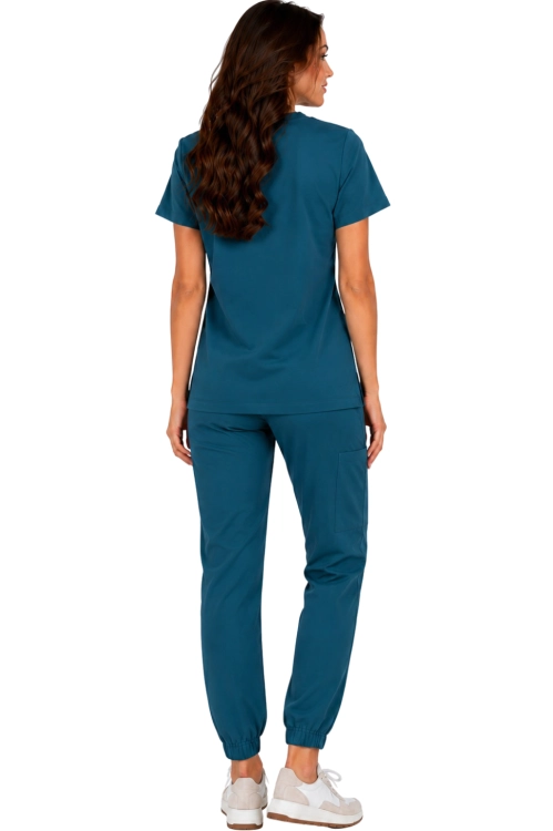 Damski komplet medyczny morski– scrubs CASUAL PREMIUM_tył.png