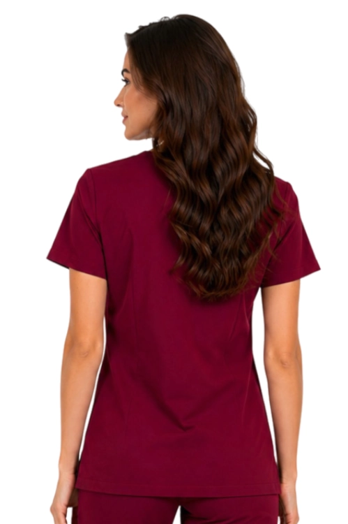 Bordowa bluza medyczna damska Casual Premium_tył.png