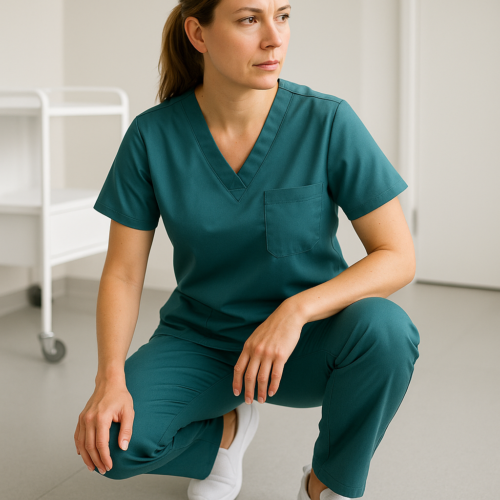 Wie wählt man medizinische Kleidung für die Arbeit mit häufigem Knien und Hocken aus?